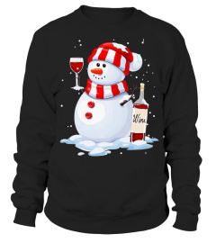 Christmas Snowman Drink Wine