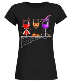 Wine Glass Of Witchcraft Halloween Tshirt Funny