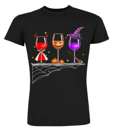 Wine Glass Of Witchcraft Halloween Tshirt Funny