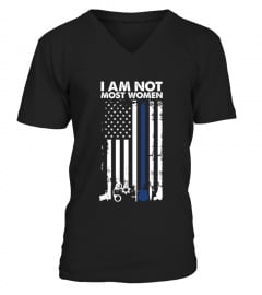 I Am Not Most Women Female Police American Flag Shirt