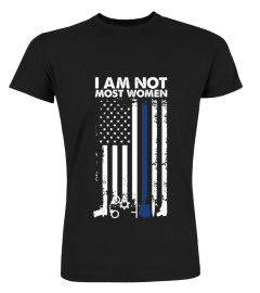 I Am Not Most Women Female Police American Flag Shirt