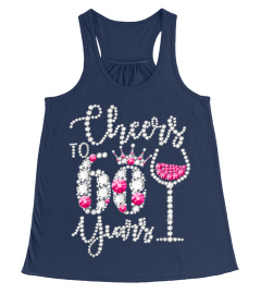 Cheers to 60 Years T-shirt 60th Birthday diamond wine Crown