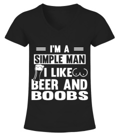 Simple Man Like Boobs And Beer  T-shirt