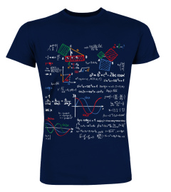 Math T-Shirt Teacher Formulas Cheat Sheet Cool Geek Nerd Tee