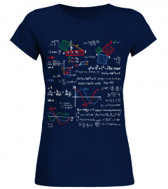 Math T-Shirt Teacher Formulas Cheat Sheet Cool Geek Nerd Tee