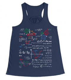 Math T-Shirt Teacher Formulas Cheat Sheet Cool Geek Nerd Tee