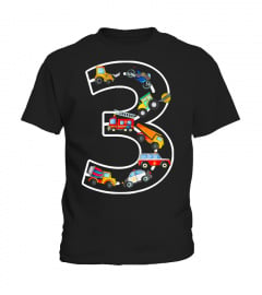 Kinder Geburtstagsshirt 3 Jahre Fahrzeuge Jungen 3. Geburtstag T-Shirt