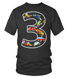 Kinder Geburtstagsshirt 3 Jahre Fahrzeuge Jungen 3. Geburtstag T-Shirt