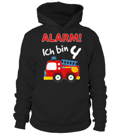Kinder Feuerwehrauto T-Shirt 4. Geburtstag Jungen 4 Jahre Shirt