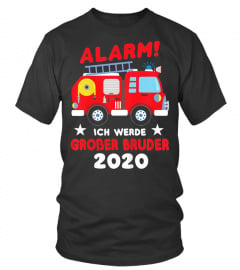 Kinder Ich werde großer Bruder 2020 Shirt Feuerwehrauto Baby Geburt T-Shirt