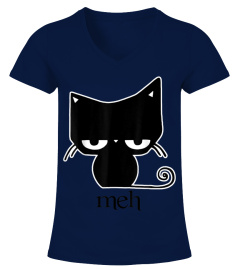 Cat funny T-shirt Meh Black Cat