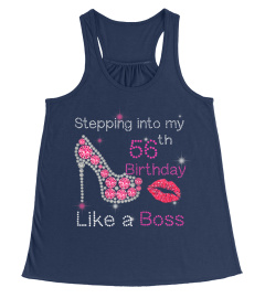 Womens Stepping Into My 56th Birthday Like A Boss 56 Years Old T-Shirt