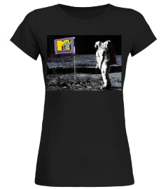 Mtv Man On The Moon Logo Flag Graphic T 