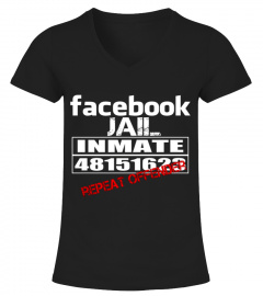 Funny Facebook Jail Inmate Repeat Offender Gag Gift Premium T-Shirt
