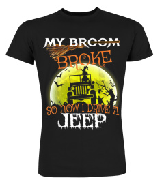 Halloween My Broom Broke So Now I Drive A Jeep Pumpkin Gift T-Shirt