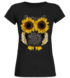 Owl Sunflower Tshirt Funny Owl Lover Sunflower Vintage Shirt T-Shirt
