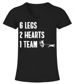 6 Beine 2 Herzen 1 Team Lustig Hund Laufen Canicross T-Shirt