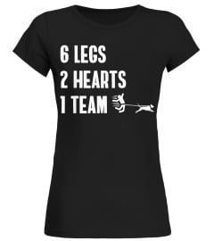 6 Beine 2 Herzen 1 Team Lustig Hund Laufen Canicross T-Shirt