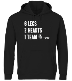 6 Beine 2 Herzen 1 Team Lustig Hund Laufen Canicross T-Shirt