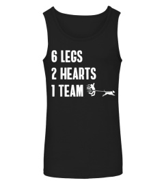 6 Beine 2 Herzen 1 Team Lustig Hund Laufen Canicross T-Shirt