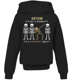 Autism It's not a disability T-shirt Dabbing skeleton Tshirt