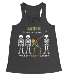 Autism It's not a disability T-shirt Dabbing skeleton Tshirt