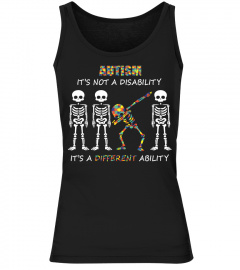 Autism It's not a disability T-shirt Dabbing skeleton Tshirt