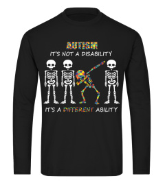 Autism It's not a disability T-shirt Dabbing skeleton Tshirt