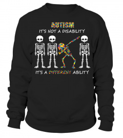 Autism It's not a disability T-shirt Dabbing skeleton Tshirt
