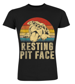 Funny Dog Pitbull Resting Pit Face T-Shirt For Men Women T-Shirt