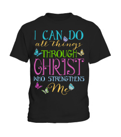 I Can Do All Things Through Christ Butterfly Art - Religious T-Shirt Hoodie