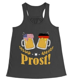 Prost Beer German American Flag T shirt Oktoberfest Men