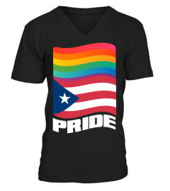 Puerto Rico Rican Gay Pride Flag T Shirt LGBT Distressed