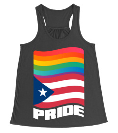 Puerto Rico Rican Gay Pride Flag T Shirt LGBT Distressed