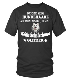 Weiße Schäferhund Glitzer T-shirt