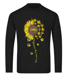 You Are My Sunshine Dog Paw Sunflower Tshirt Lyntee