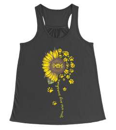 You Are My Sunshine Dog Paw Sunflower Tshirt Lyntee