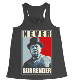 Winston Churchill Never Surrender Union Jack T-Shirt Hoodie