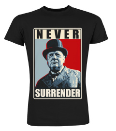 Winston Churchill Never Surrender Union Jack T-Shirt Hoodie