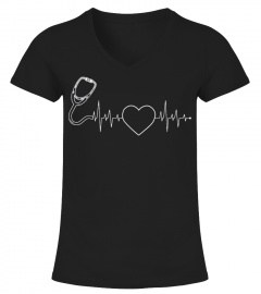 Herzschlag Herzfrequenz Herzlinie Krankenschwester Geschenk T-Shirt