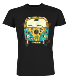 Hippie Bus & Bulli T-Shirt - Peace & Love