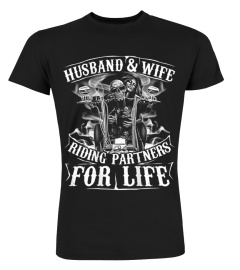 Husband And Wife Riding Partner For Life Biker on back T-Shirt