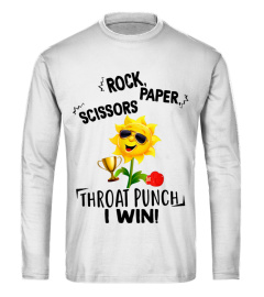 Rock, paper, scissors throat punch I win