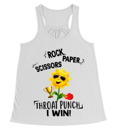 Rock, paper, scissors throat punch I win