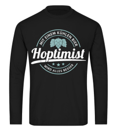 Biertrinker Bier Tshirt Hoptimist Alkoho