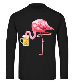 Flamingo Trinkt Bier Saufshirt Polter Ge