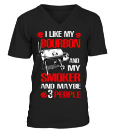 I Like Bourbon My Smoker 3 People Funny BBQ T-Shirt Hoodie