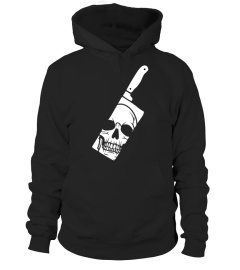 Scary Skull Butcher Meat Cleaver Halloween Esqueleto Knife Pullover Hoodie