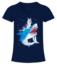 Husky Riding Shark Shirt