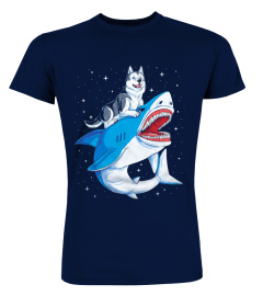 Husky Riding Shark Shirt